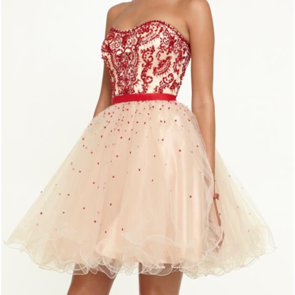 Mori Lee Nude Prom Dress